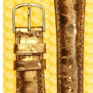 Genuine DAVID YURMAN Golden Crocodile Padded Leather Watch Strap Band Small